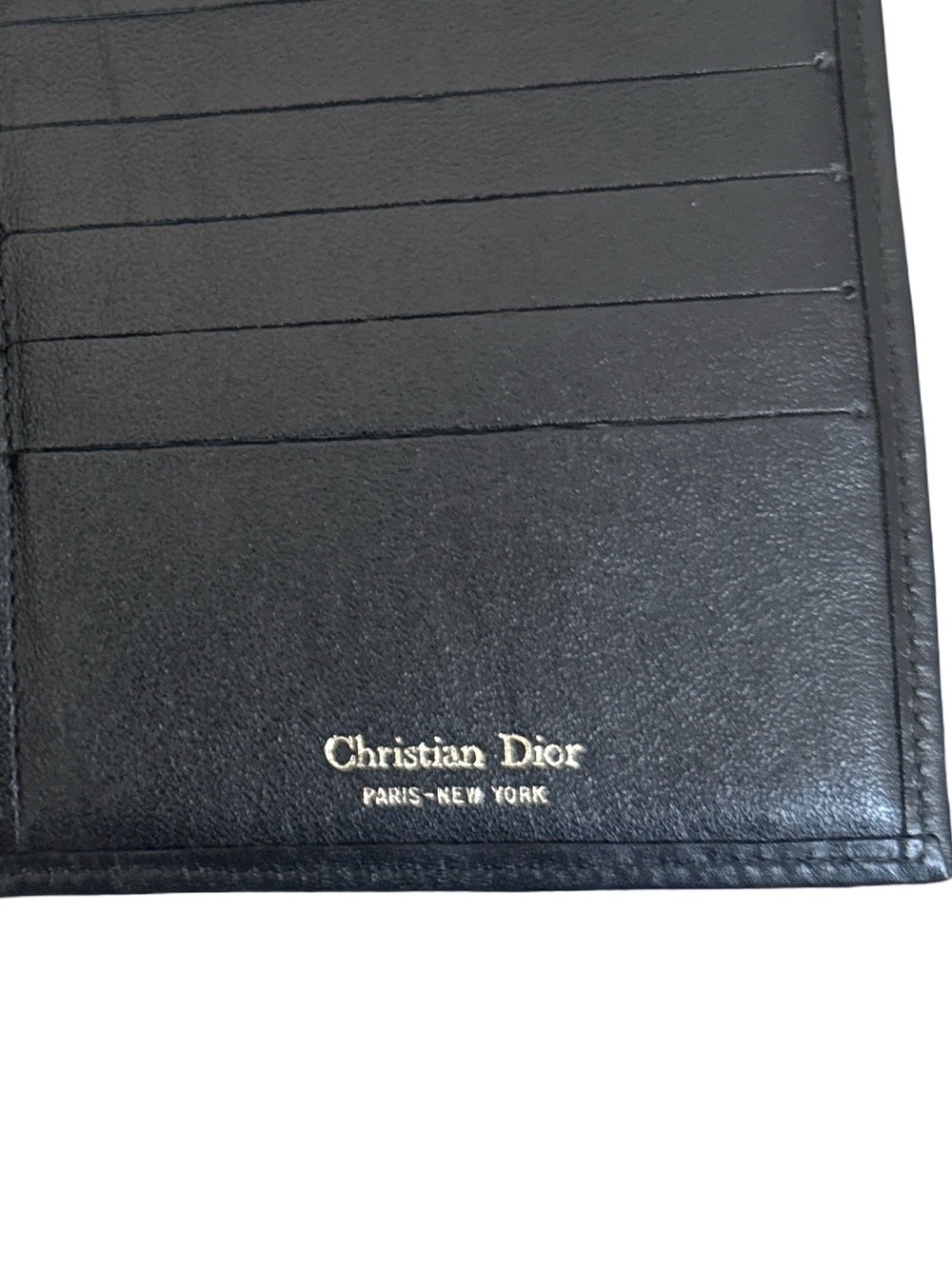 Authentic Dior Black Leather Card Holder with Gold Logo - Picture 7 of 15